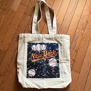 New York Mets Baseball Canvas Tote Bag
